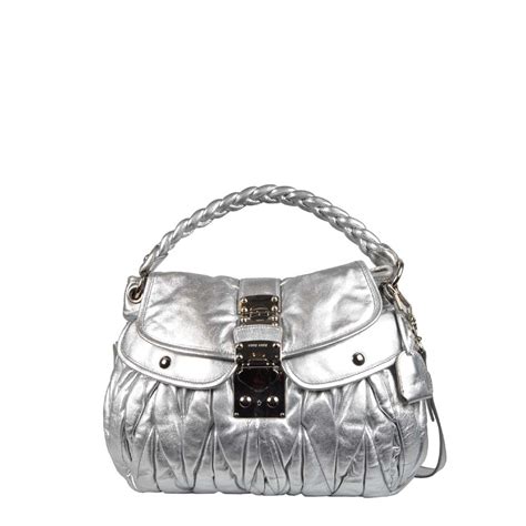 miu miu tasche silber|farfetch handbags miu.